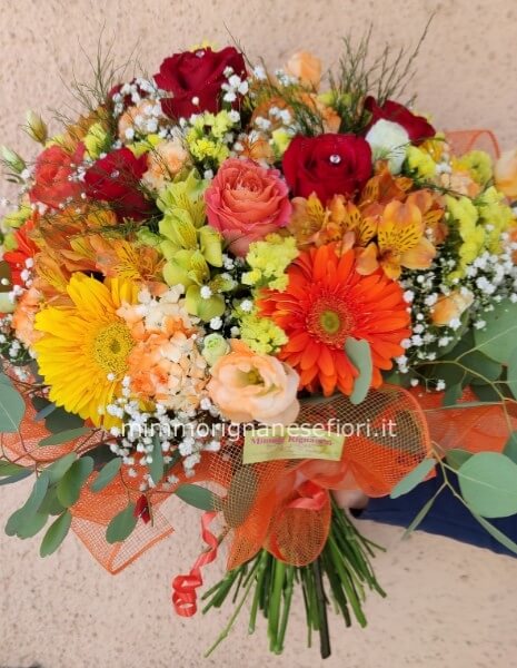 Bouquet fiori misti giallo/arancio